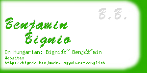 benjamin bignio business card